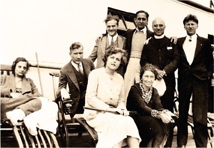 YEAR 1933, american students traveling to Poland on board of SS Kosciuszko for Summer Studies at Polish Universities as part of KF Summer Studies program