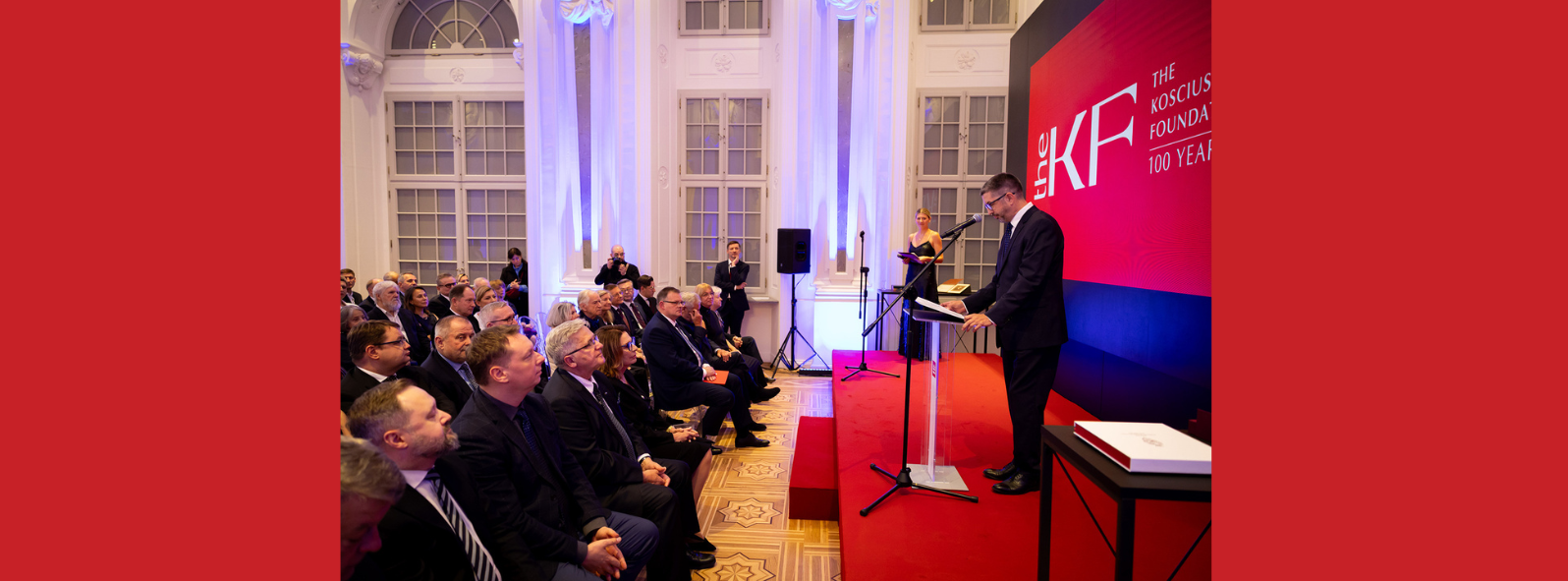 Award presentation during the Kosciuszko Foundation Centennial Gala in Warsaw